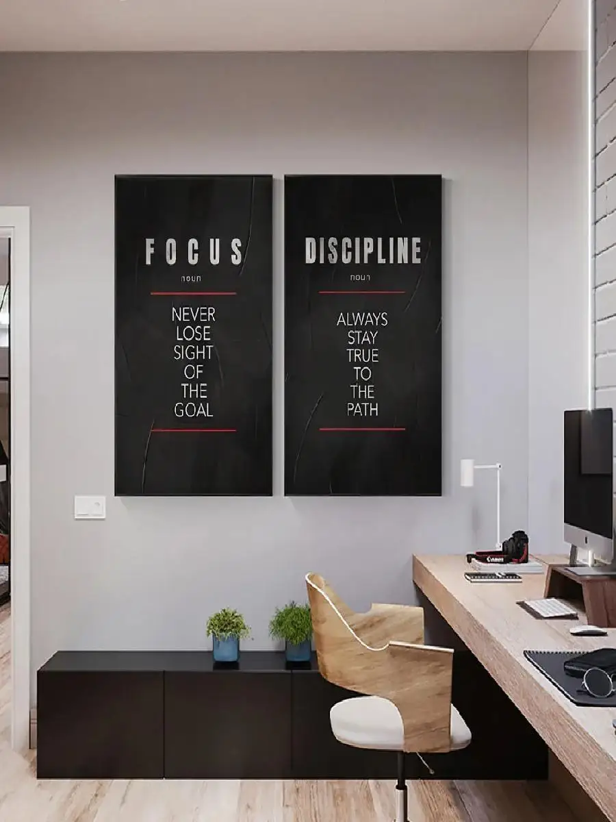 Believe Discipline and Focus D - Home Office Room Inspiration recension och pris